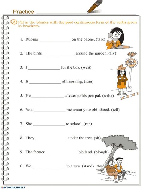 Past Continuous Tense Worksheets