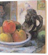 Still Life With Apples A Pear And A Ceramic Portrait Jug Painting