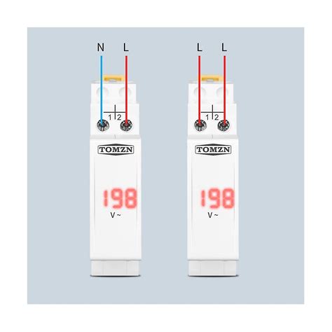 Din Rail Single Phase Voltage Meter AC 40 500V Modular Voltmeter Gauge