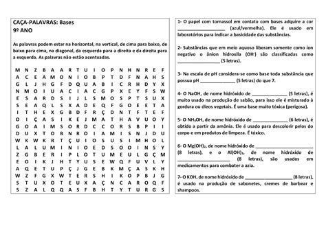 Passatempos Em Ci Ncias E Meio Ambiente Ca A Palavras Bases Ano