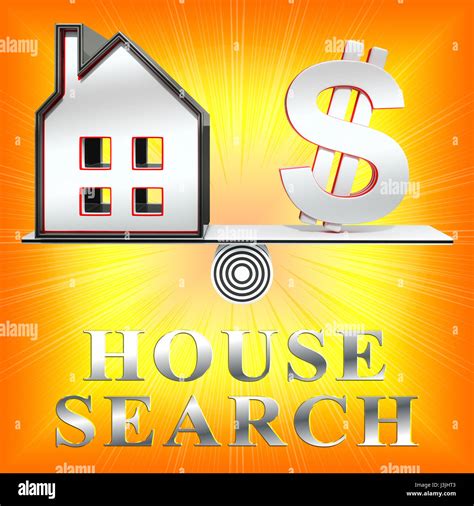 House Search Dollar Sign Meaning Housing Finder 3d Rendering Stock