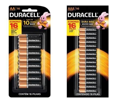 Kit Pilhas Duracell Alcalina Aa Aaa Total Pilhas