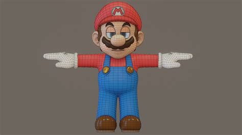 Mario Free Rigged Character For Blender Free 3D Model Animated Rigged