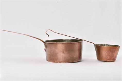 2 Antique French Copper Pots Pourer And Saucepan Chez Pluie