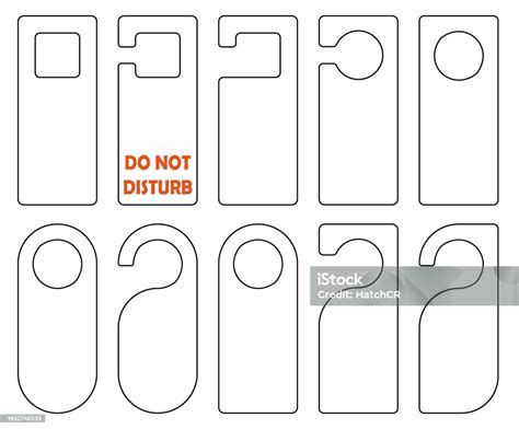 Vector Hangers Set Vector Icon Door Lock Cards Isolated Dont Disturb