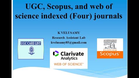 Scopus Indexed Journals Free Ugc Indexed Journals Science