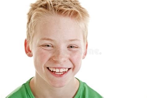 Happy Smiling 12 Year Old Boy Isolated Stock Image - Image: 12965721