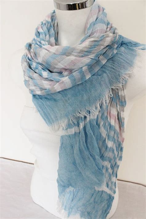 Striped Scarves Blue Scarves White Man Blue And White Men Scarf