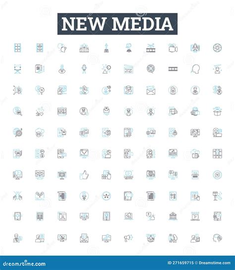 New Media Vector Line Icons Set New Media Digital Social