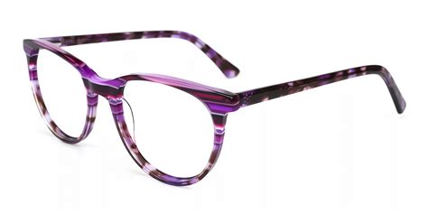 Linda Purple Round Modish Acetate Eyeglasses