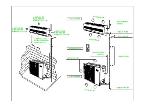 Detall D Aire Condicionat Mini Split A Autocad Llibreria Cad