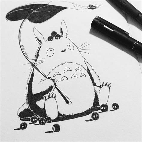 A Drawing Of A Cat Holding An Umbrella On Top Of A Piece Of Paper Next