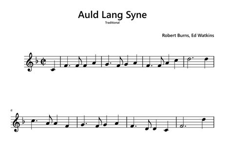 Auld Lang Syne Arr Funtom Sheet Music Robert Burns Violin Solo