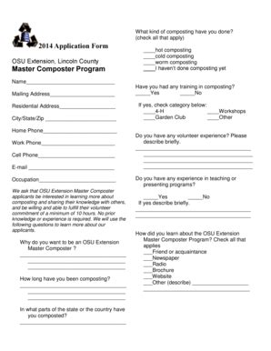 Fillable Online Extension Oregonstate 2008 Application Form Image