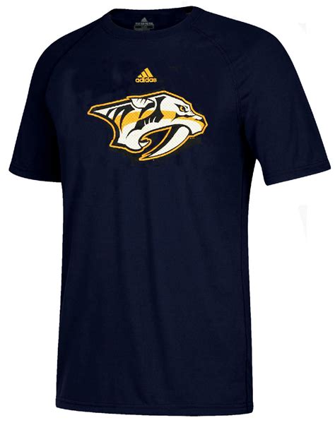 Nashville Predators Navy Traction Short Sleeve T Shirt By Adidas