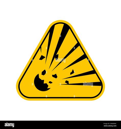 Explosion Warning Hazards Symbols Yellow Triangle Caution Symbol