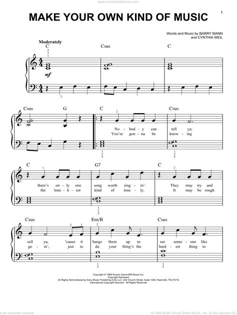 Make Your Own Kind Of Music Sheet Music For Piano Solo PDF