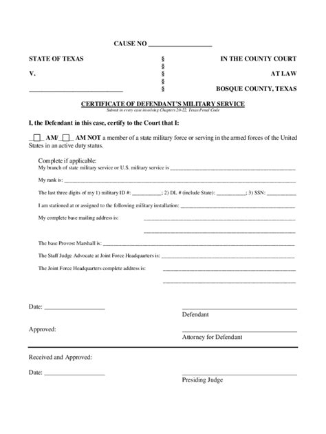 Fillable Online Military Affidavit Form Pdf Cherokee County Texas