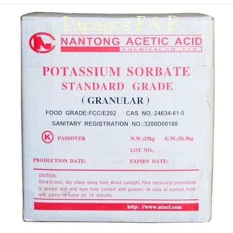 Jual Potassium Potasium Sorbate Pengawet Makanan Nantong Grade A 100