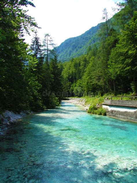 Scenic Turquoise Triglavska Bistrica River In Vrata Valley In Julian