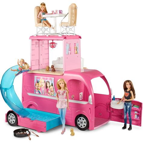 Barbie Pop-Up Camper Playset Pool Swimming Glam Van Girls Toys Barbies Popup | eBay