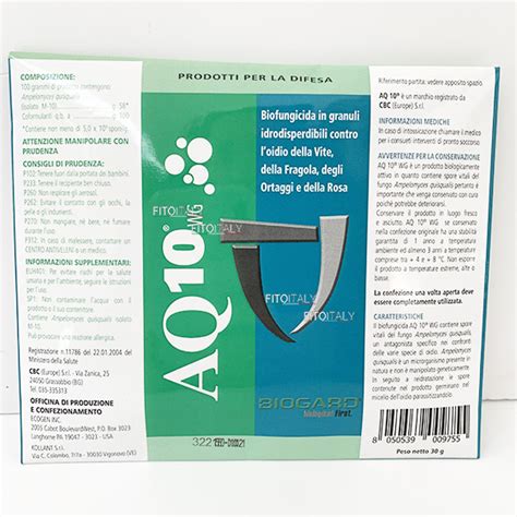 Vendita Aq 10 Wg Fungicida Biologico A Base Di Ampelomyces Quisqualis Contro Loidio 30gr Aq10