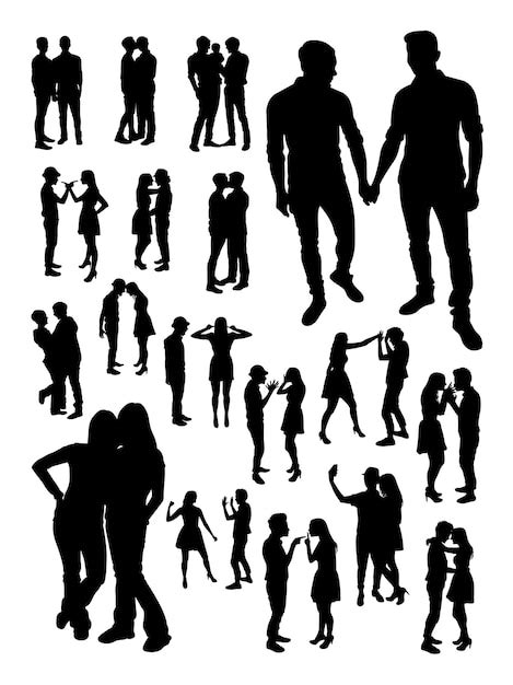 Premium Vector Homosexual Couple Silhouette