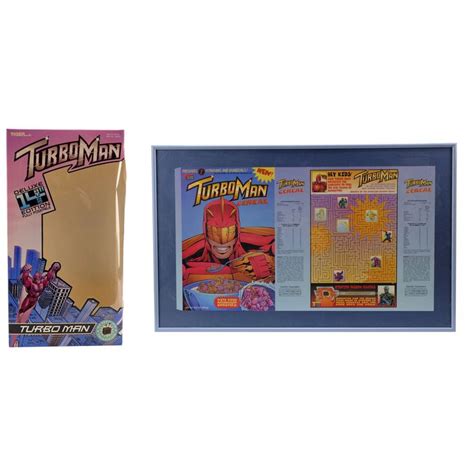 Lot Framed Production Made Turboman Cereal And Action Figure