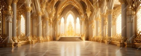 Golden palace in a royal marble interior blending fantasy and reality Concept Fantasy Palace ...