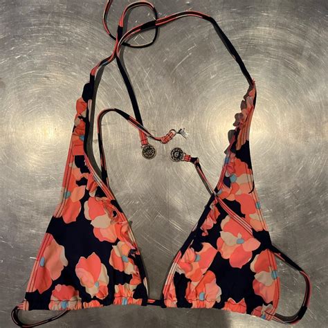 Juicy Couture Beach Royalty Bikini Top Pink Navy Depop