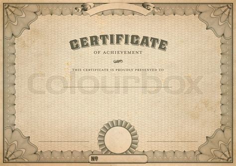 Vintage Certificate Template Stock Image Colourbox