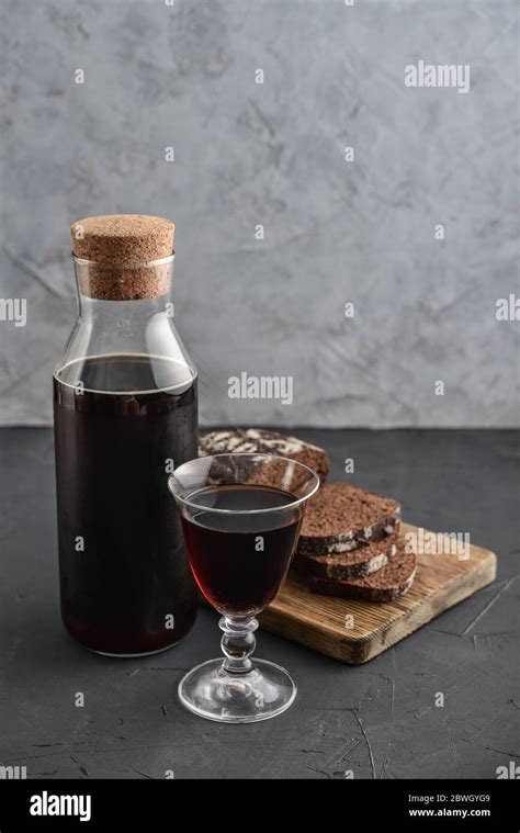 Traditional Russian Drink Kvass Made From Bread Rye Malt Sugar And