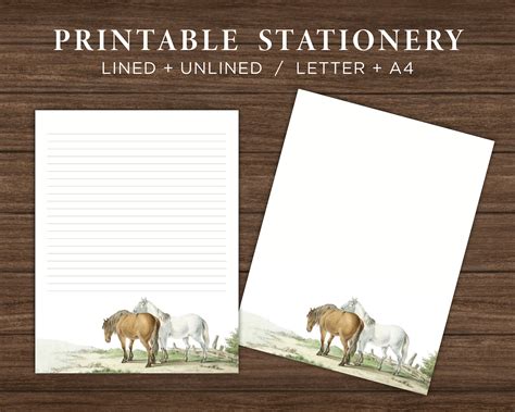 Horses Printable Stationery Horse Printable Stationary Paper Animal