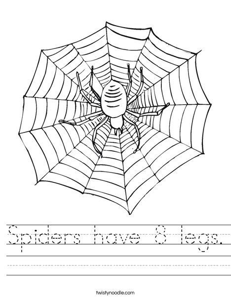 Spiders have 8 legs Worksheet - Twisty Noodle