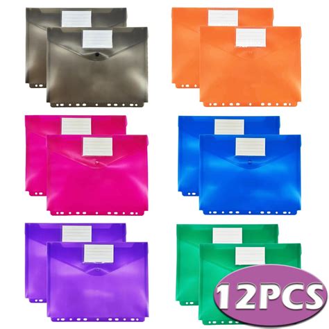 Walmart 12 Pack Plastic Binder Folders, Heavyweight Pocket Organizer ...