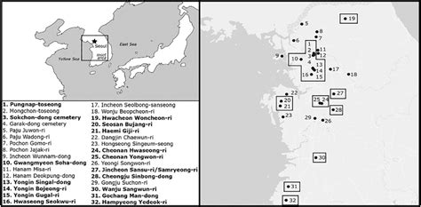 Map of sites in the Mahan/Baekje territory where MYB ware has been... | Download Scientific Diagram