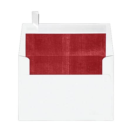 LUX Foil Lined Invitation Envelopes A4 Peel Press Closure WhiteRed Pack