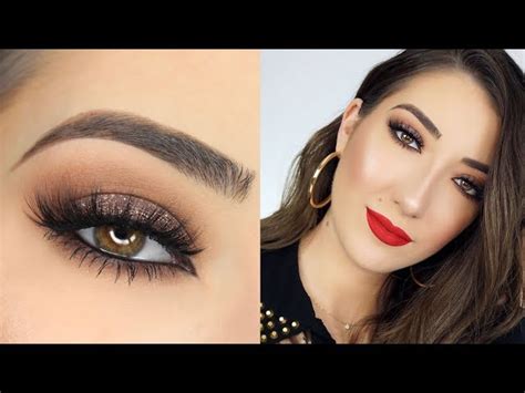 Red Lip Makeup Tutorial For Brown Eyes Saubhaya Makeup