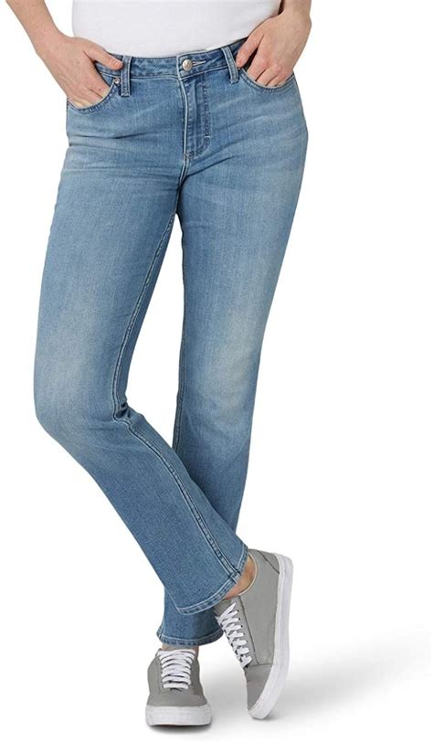 Lee Womens Petite Regular Fit Straight Leg Jean Straight Leg Jeans