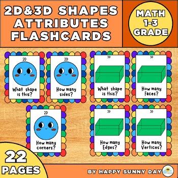 D D Shape Attribute Flashcards For Grade By Happy Sunny Day