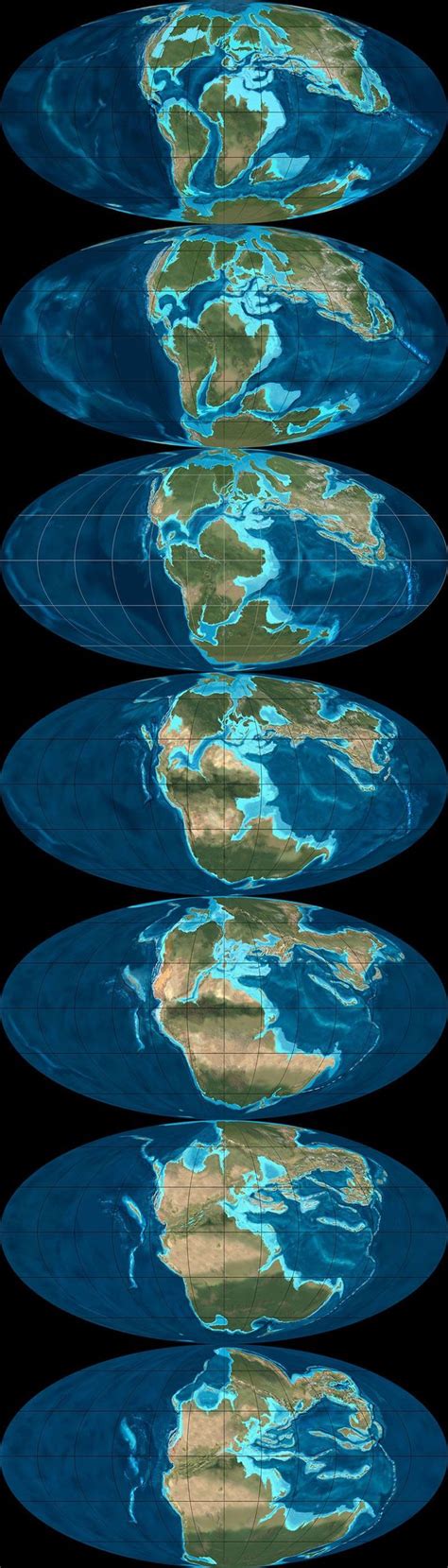 Paleo Tectonic Maps By Ron Blakey From Top To Bottom To