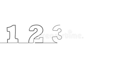 Continuous Line Numerals Video Arabic Numbers In Hand Drawn Style With