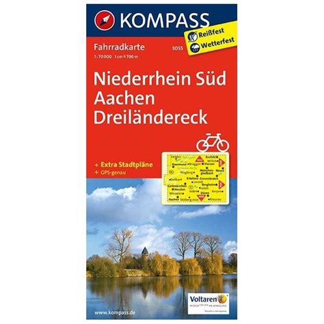 Lower Rhine South Aachen Dreilandereck Kompass Cycling Map 3055