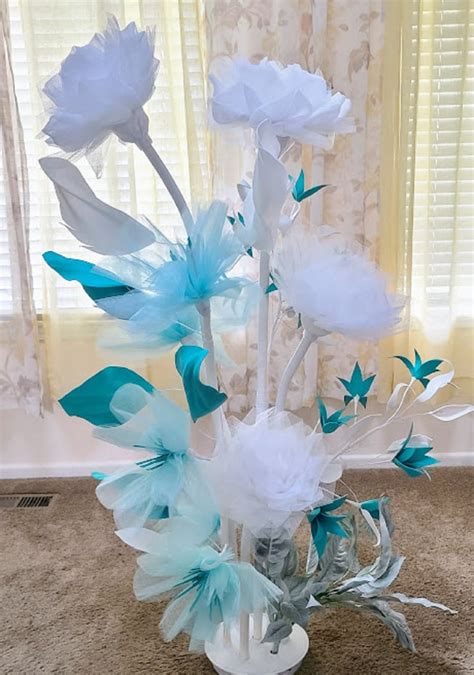 Oversized Turquoise Flower Installation/ /parties/wedding Floral Decor/retail Window Floral ...