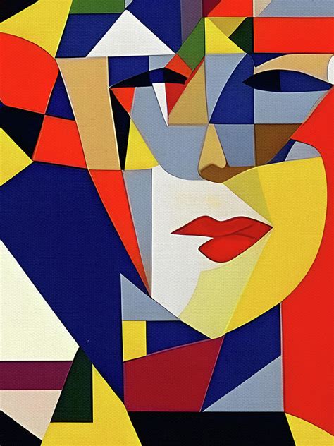 Cubist Portrait 07 Mixed Media By Klara Acel Fine Art America