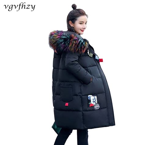 2017 Big Fur Collar Winter Jacket Women Coat Warm Slim Thick Long