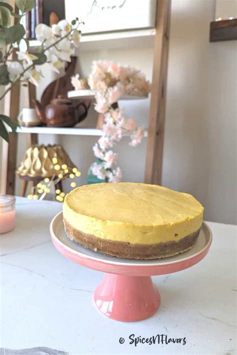 The Best Eggless Baked Mango Cheesecake Recipe Spices N Flavors