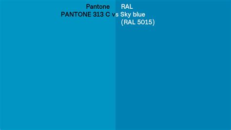 Pantone 313 C Vs RAL Sky Blue RAL 5015 Side By Side Comparison