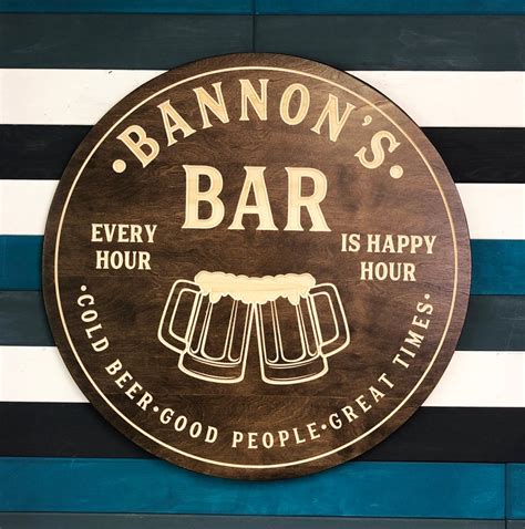 Bar Sign Personalized Sign Beer Signs Man Cave Sign Custom Etsy