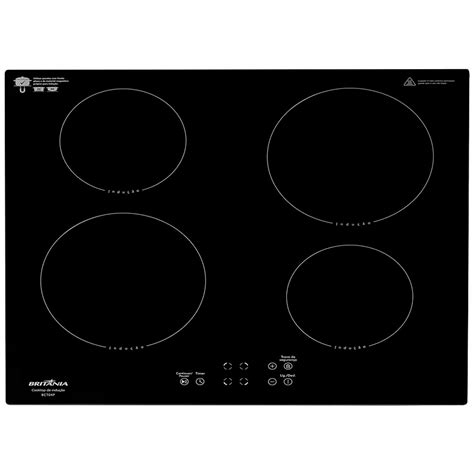 Fogão A Indução 4 Bocas - Cooktop Fogão Por Indução Britânia 4 Bocas Preto BCT04P